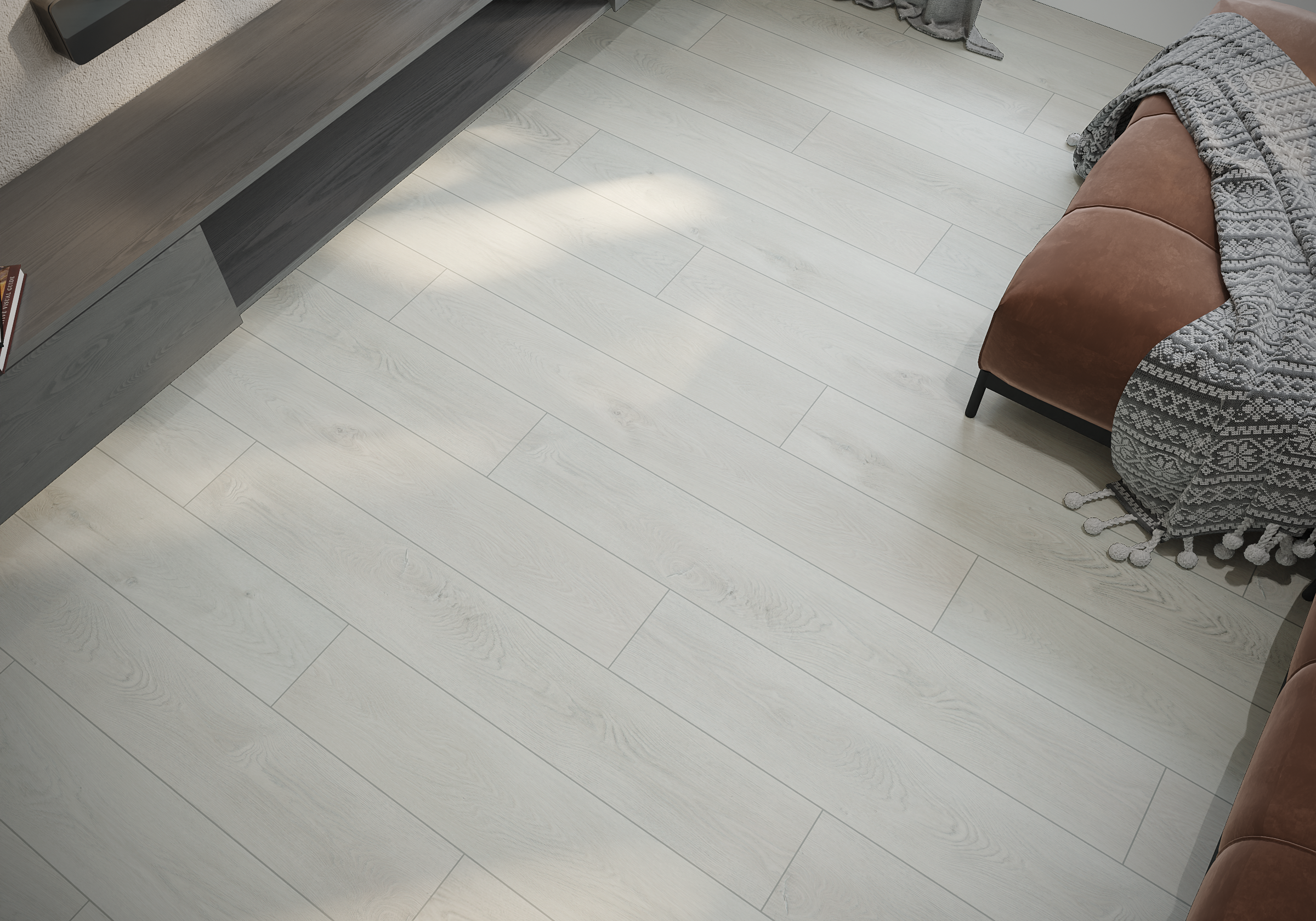 Кварцвиниловый SPC ламинат Art East Art Stone Дуб Ланкастер 103-ASP 1220×181×6 фото в интерьере